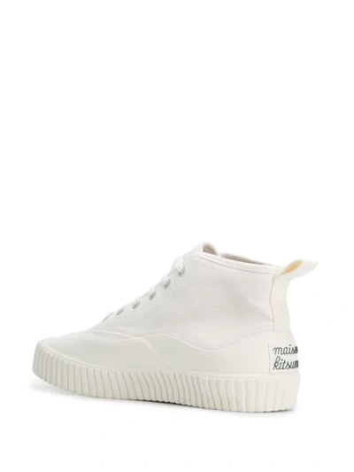 Shop Maison Kitsuné Fox Patch High-top Sneakers In White