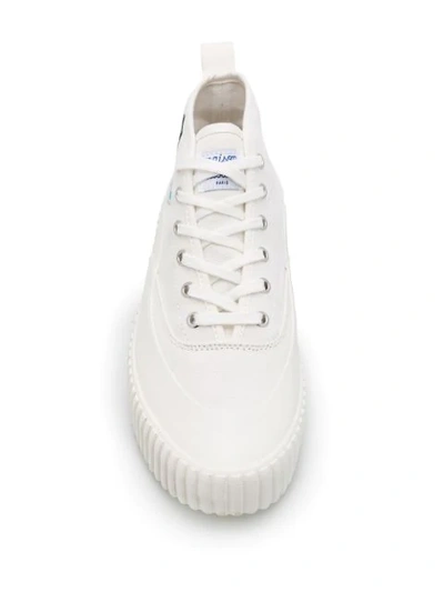 Shop Maison Kitsuné Fox Patch High-top Sneakers In White