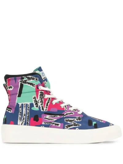Shop Converse Abstract Print Hi-top Trainers In Multicolour