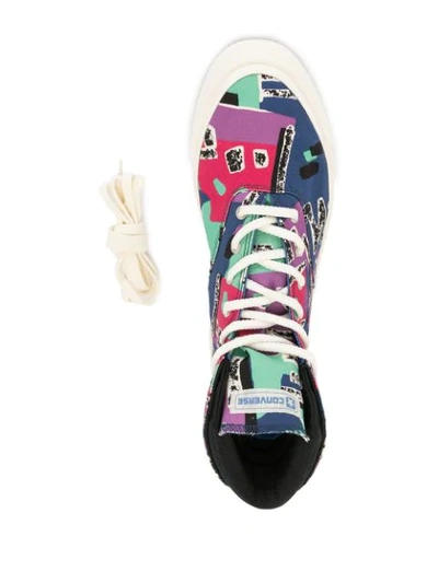 Shop Converse Abstract Print Hi-top Trainers In Multicolour