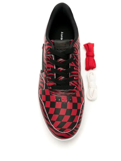 Shop À La Garçonne Skid Leather Sneakers In Red