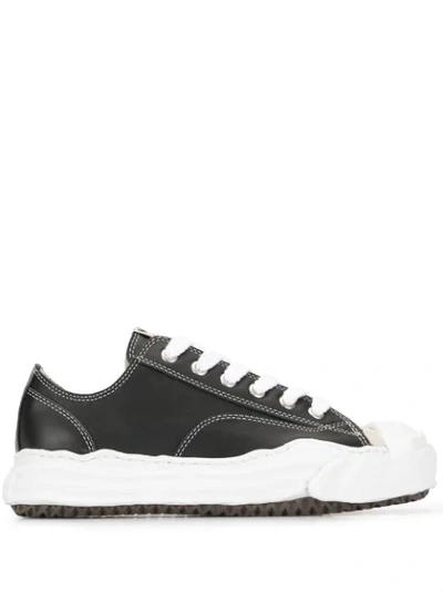 Shop Miharayasuhiro Low-top Lace-up Sneakers In Black