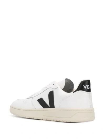 Shop Veja Logo Embroidered Low Top Sneakers In White