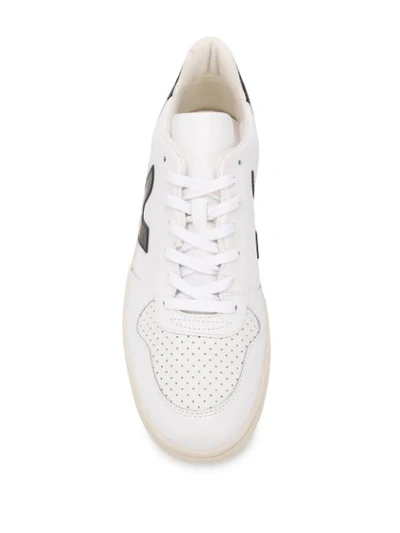 Shop Veja Logo Embroidered Low Top Sneakers In White