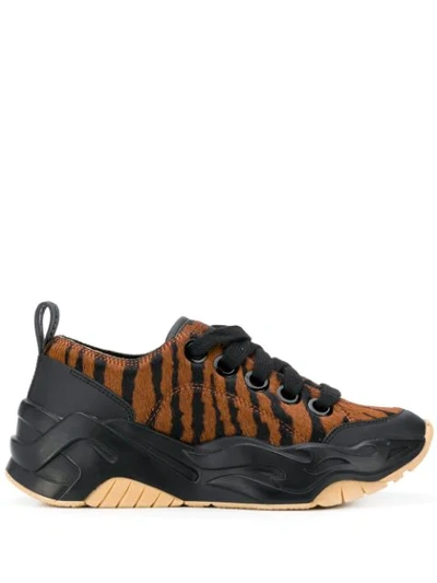 Shop Just Cavalli Animal-print Lace-up Sneakers In Black