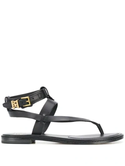 Shop Michael Michael Kors Thong Sandals In Black