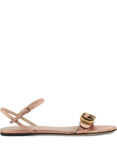Shop Gucci Double G Flat Sandals In Pink