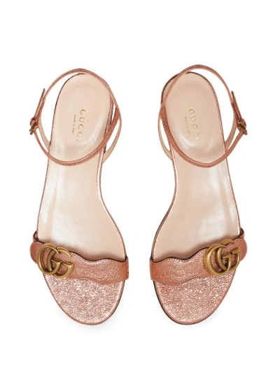 Shop Gucci Double G Flat Sandals In Pink