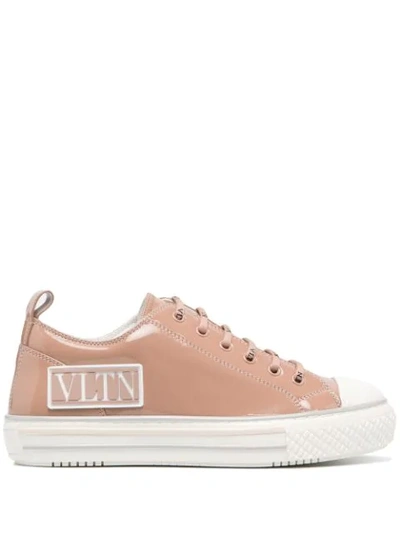Shop Valentino Logo Patch Sneakers In Pink