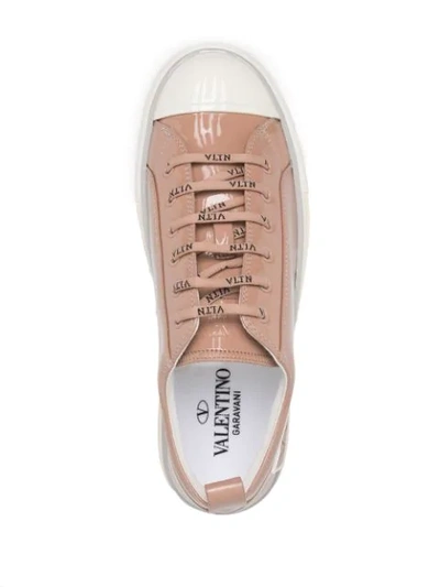 Shop Valentino Logo Patch Sneakers In Pink