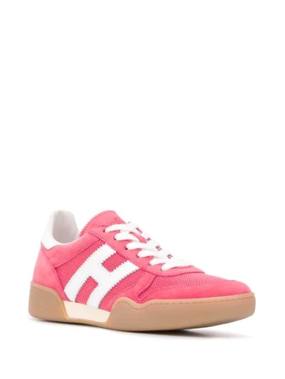 Shop Hogan H357 Logo Low-top Sneakers In Pink