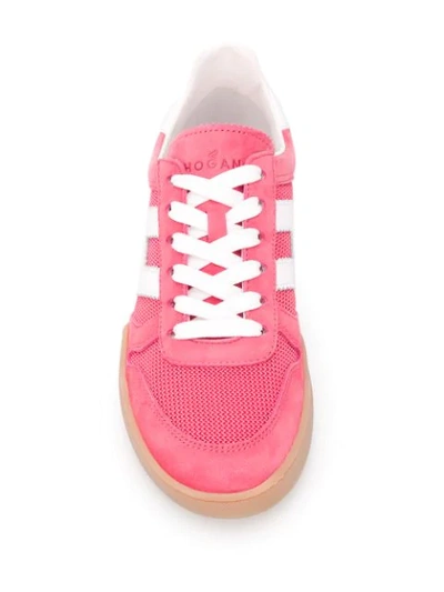 Shop Hogan H357 Logo Low-top Sneakers In Pink