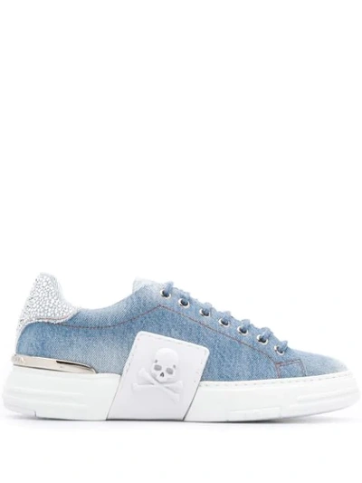 Shop Philipp Plein Phantom Kicks Low-top Sneakers In Blue