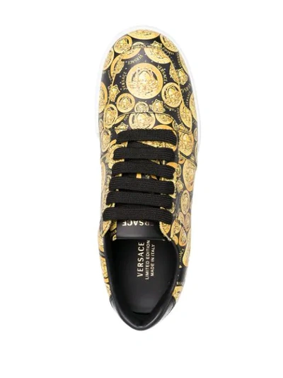 Shop Versace Medusa Head Low-top Sneakers In Gold