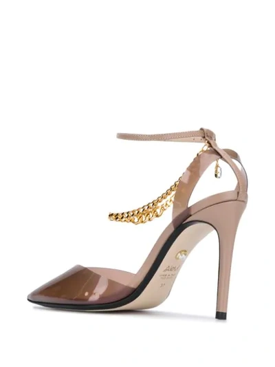 Shop Alevì Jewelled Anklet 100mm Pumps In Neutrals