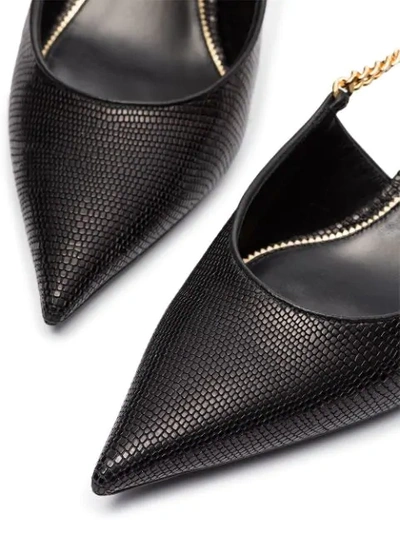 Shop Tom Ford 55mm Chain Slingback Pumps In Black