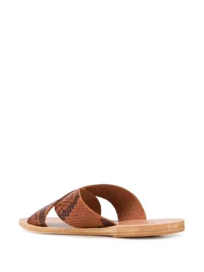 Shop Ancient Greek Sandals Thais Python-effect Sandals In Brown