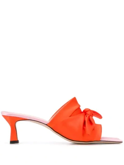 Shop Wandler Bow Detail Mules In Orange