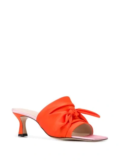 Shop Wandler Bow Detail Mules In Orange