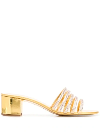 Shop Giuseppe Zanotti Embellished Open-toe Sandals In Gold