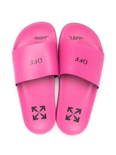 Shop Off-white Arrows Logo Print Slides In Pink