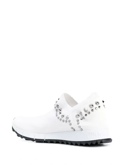 Shop Jimmy Choo Verona Stud-embellished Sneakers In White