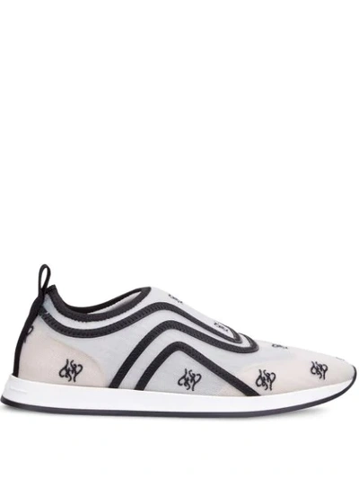 Shop Fendi Karligraphy Motif Slip-on Sneakers In White