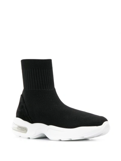 Shop Msgm Bubble-sole Sock-knit Trainers In Black