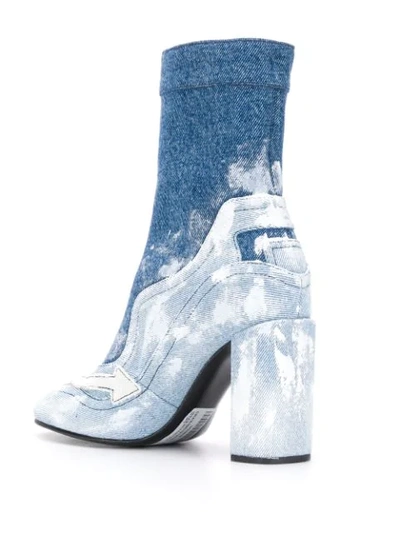 Shop Off-white Denim Ankle Boots In Blue