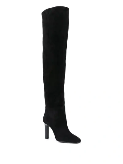 Saint Laurent Jane 90mm Point-toe Boots In Black