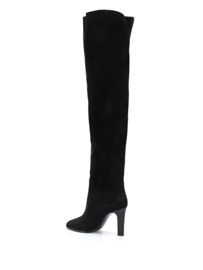 Saint Laurent Jane 90mm Point-toe Boots In Black