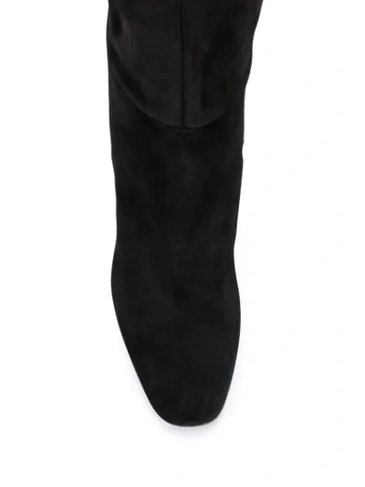 Saint Laurent Jane 90mm Point-toe Boots In Black