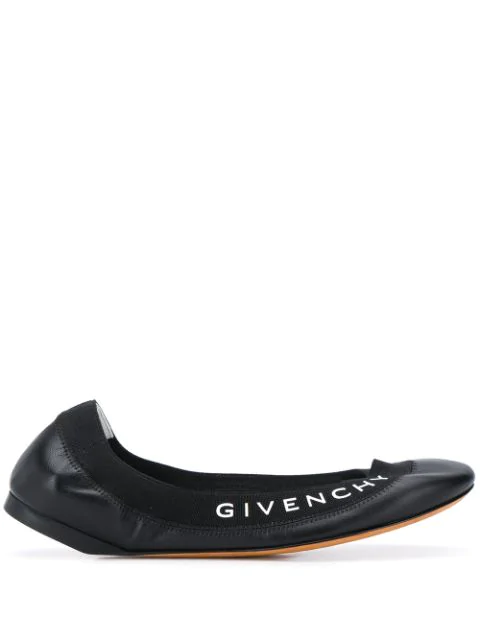Givenchy Logo Print Ballerina Shoes In 
