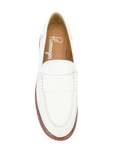Shop Flamingo's Mabel Slip-on Loafers In White