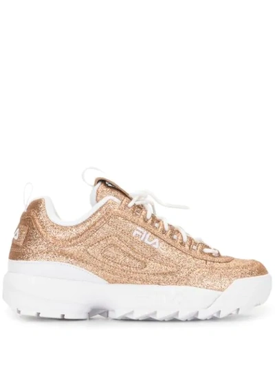 Fila Disruptor Glimmer Trainers In Gold | ModeSens