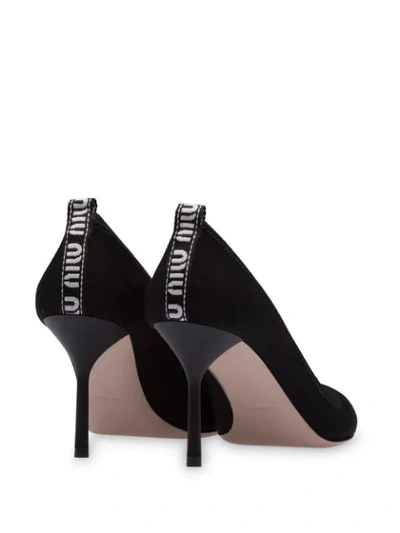 Shop Miu Miu Gabardine Pointed Pumps In Black