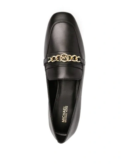 Shop Michael Michael Kors Dolores Chain-detail Loafers In Black