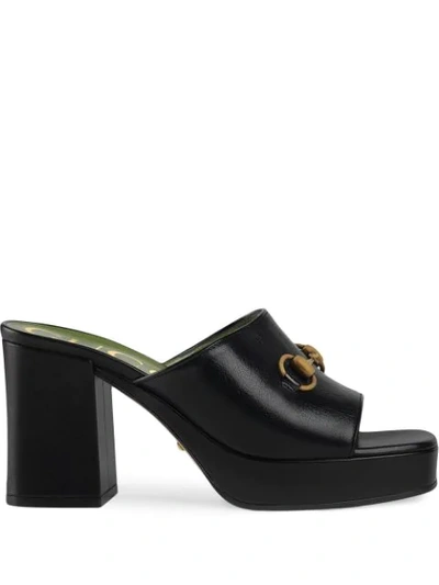 Shop Gucci Horsebit 60mm Mules In Black