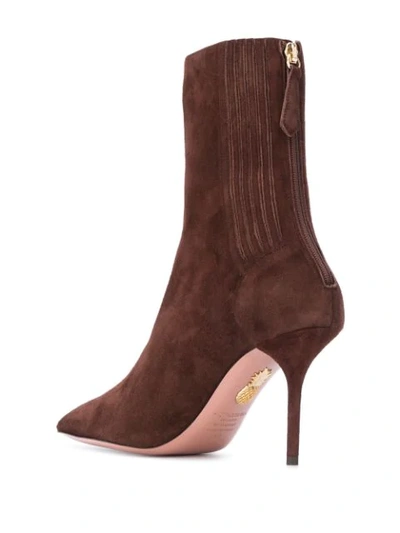 Shop Aquazzura Saint Honore' 35mm Booties In Brown