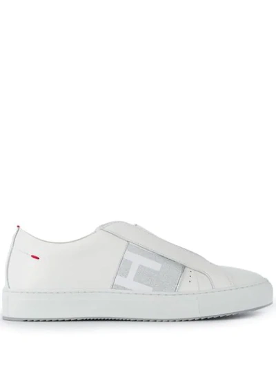 Shop Hugo Low-top Slip-on Sneakers In White