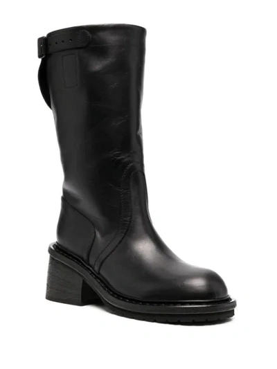 Shop Ann Demeulemeester Block Heel Calf-length Boots In Black