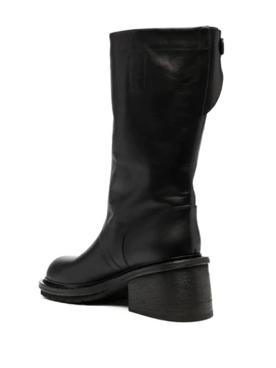 Shop Ann Demeulemeester Block Heel Calf-length Boots In Black