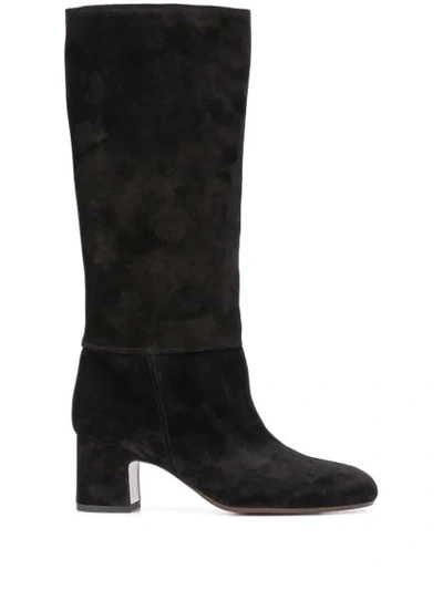 Shop Chie Mihara Mid-heel Leather Boots In Black