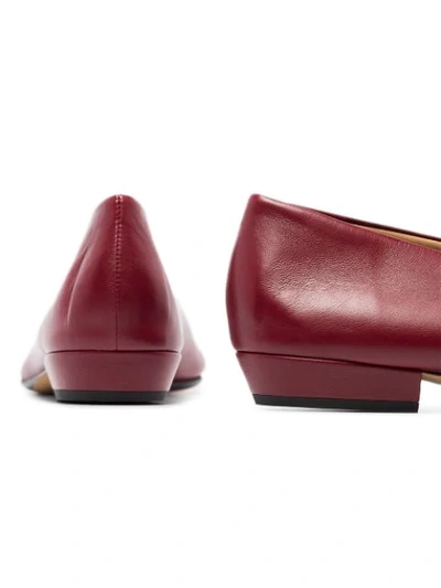 Shop Bottega Veneta Almond Ballerina Shoes In Red