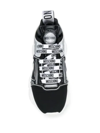 Shop Moschino Teddy Basket Sneakers In Black