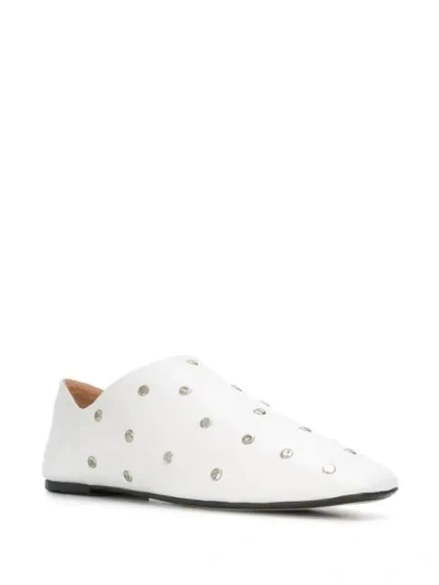 Shop Joseph Studded Flat Loafers In White