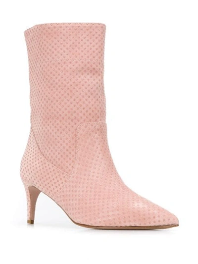 Shop Red Valentino Softies 70mm Glitter-detail Boots In Pink