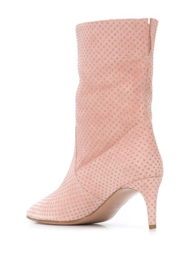 Shop Red Valentino Softies 70mm Glitter-detail Boots In Pink
