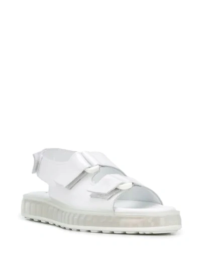 Shop Joshua Sanders Transparent Touch Strap Sandals In White