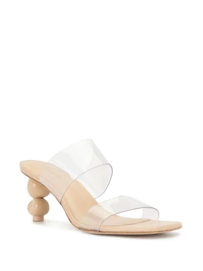 Cult Gaia Sculptural Heel Sandals In Neutrals
